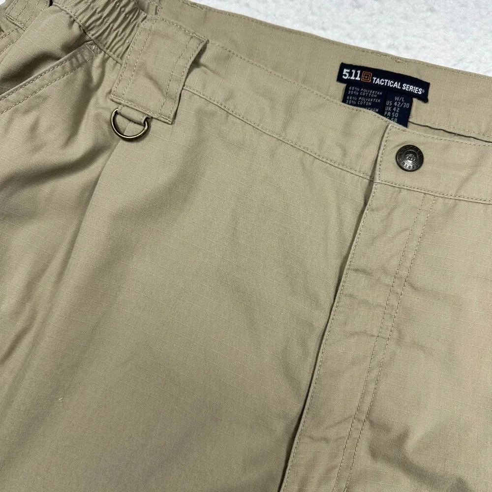 5.11 Tactical Series Pants Mens 42/30 Khaki Ripstop Cargo Trousers 74273